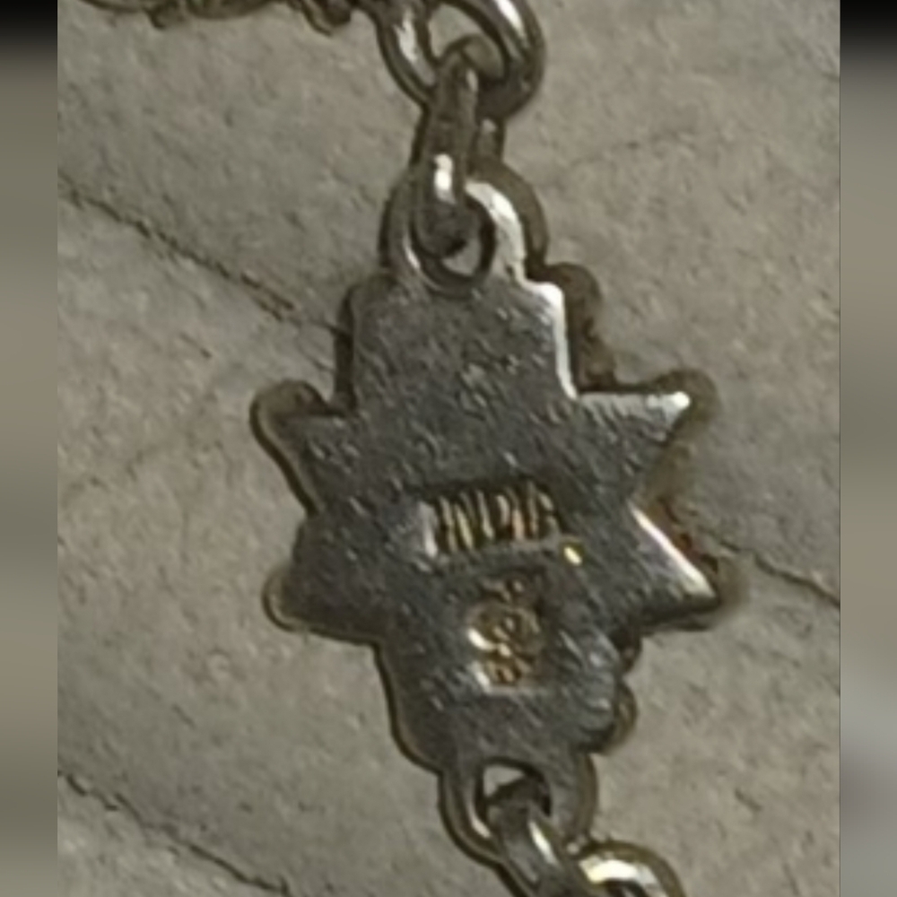 80s Signed Solid Sterling Garnet And Moonstone Br… - image 3